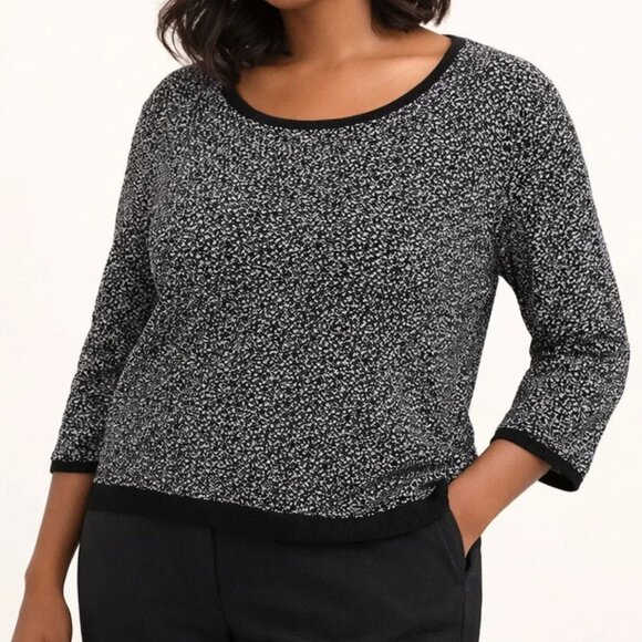 Moth Sweaters - Moth Anthropologie Sweater Size XL Black White Textured Knit Scoop Neck